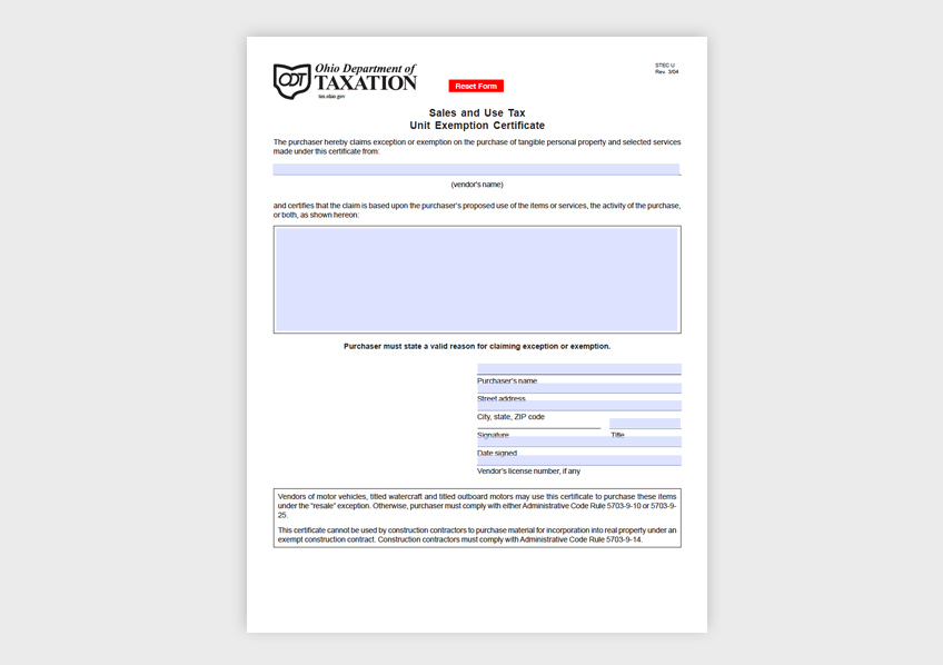 Zephyr Helium Tax Exemption Certificate