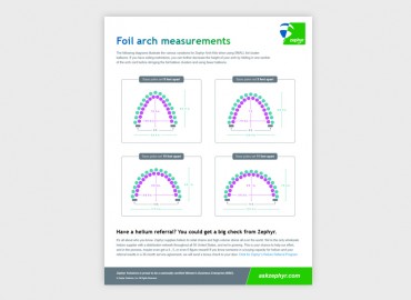 Zephyr Small Foil Arch Kit Measurement Guide