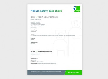 Zephyr Helium Safety Data Sheet
