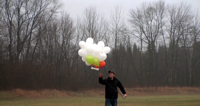 Use helium balloons to shoot aerial footage