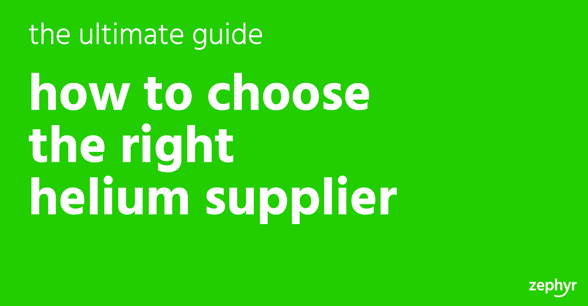 How to choose the right helium supplier